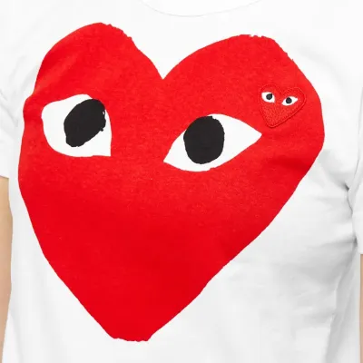 Comme des Garcons Play Red Heart Emblem T-shirt White 02