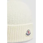 Moncler Cashmere & Wool Beanie White