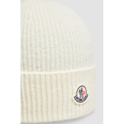Moncler Cashmere & Wool Beanie White 02