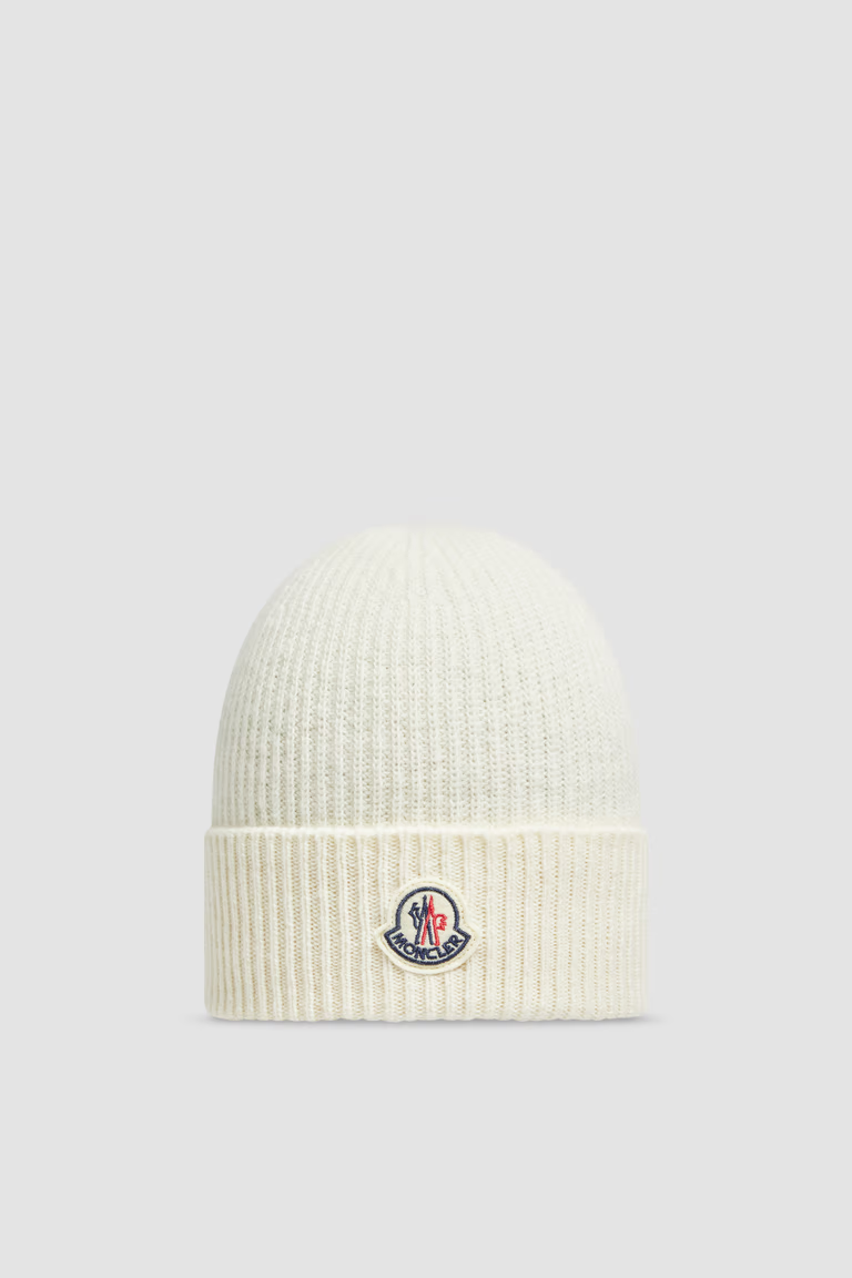 Moncler Cashmere & Wool Beanie White