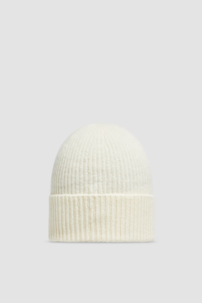 Moncler Cashmere & Wool Beanie White