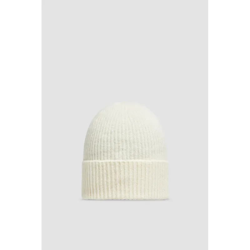 Moncler Cashmere & Wool Beanie White