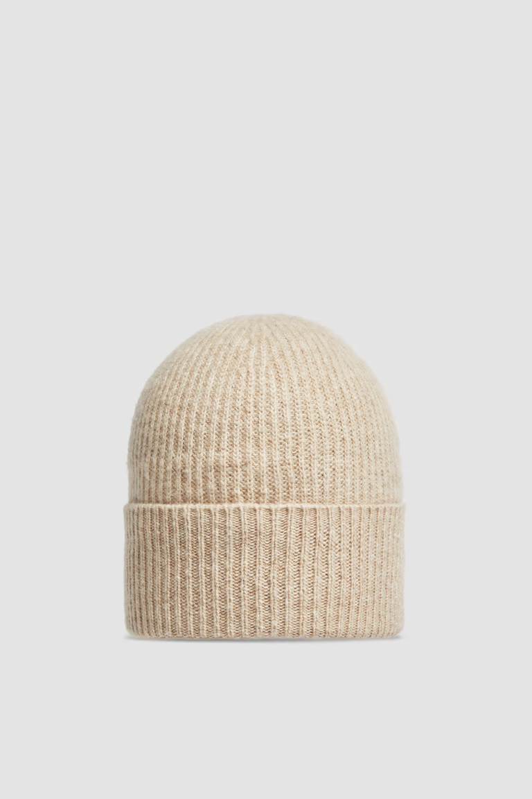 Moncler Cashmere & Wool Beanie Light Beige