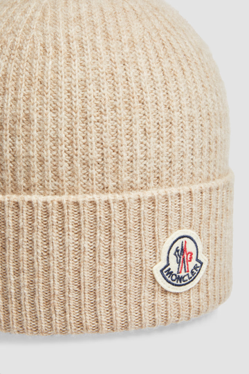 Moncler Cashmere & Wool Beanie Light Beige