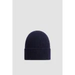 Moncler Cashmere & Wool Beanie Navy Blue