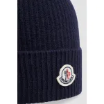 Moncler Cashmere & Wool Beanie Navy Blue