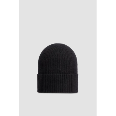 Moncler Cashmere & Wool Beanie Black 02