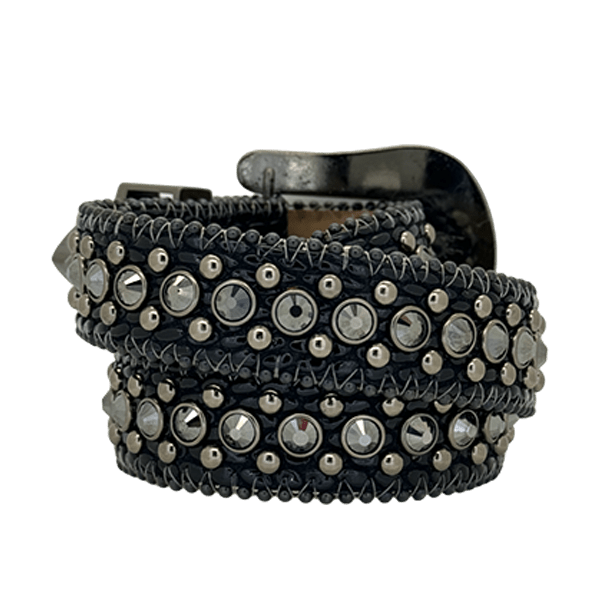 B.B. Simon Black white Magic Crystal Belt