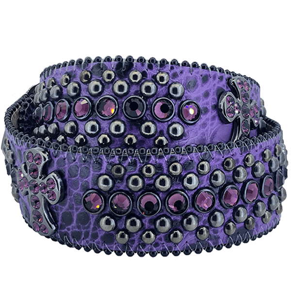 B.B. Simon Swarovski Crystal Belt Purple