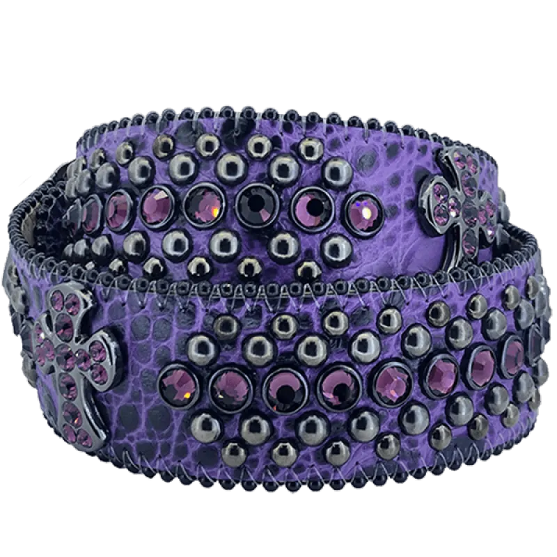 B.B. Simon Swarovski Crystal Belt Purple