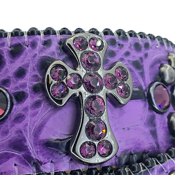 B.B. Simon Swarovski Crystal Belt Purple