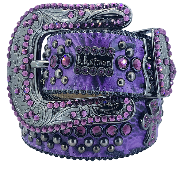 B.B. Simon Swarovski Crystal Belt Purple