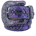 B.B. Simon Swarovski Crystal Belt Purple