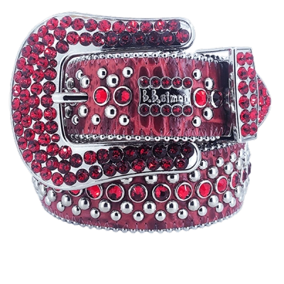 B.B. Simon Swarovski Crystals ltalian Leather Belts 01