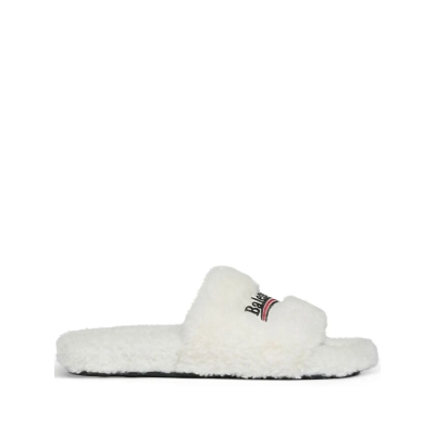 Balenciaga Furry Slides White 02