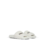 Balenciaga Furry Slides White