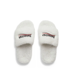Balenciaga Furry Slides White