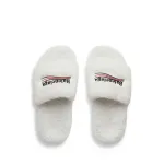 Balenciaga Furry Slides White