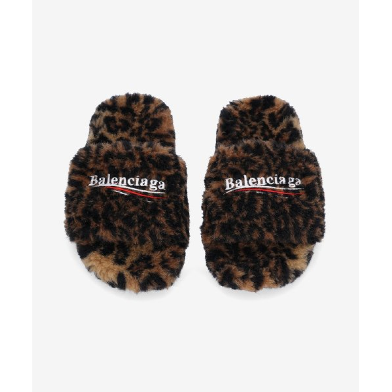 Balenciaga Furry Slides 'Leopard'