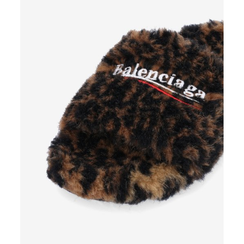 Balenciaga Furry Slides 'Leopard'