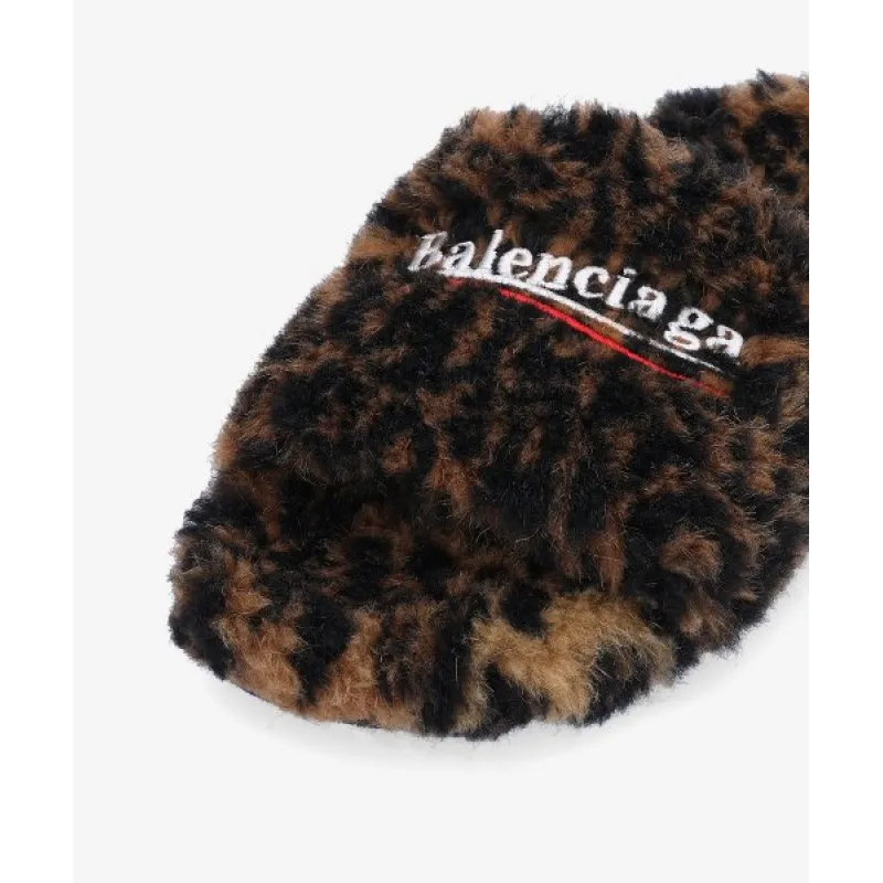 Balenciaga Furry Slides 'Leopard'