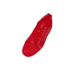 Christian Louboutin Louis Junior Spikes Cap Toe Leather Sneakers Red