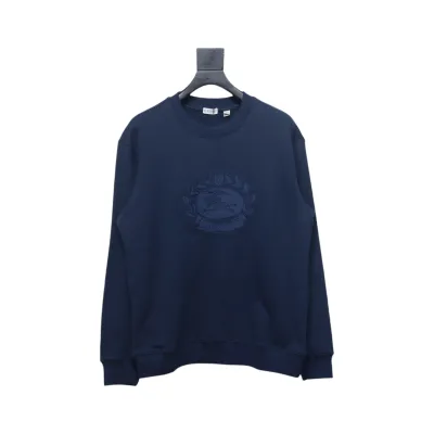 Burberry BBR 24Fw Oak Horse Embroidery Navy Blue Crewneck Sweatshirt 01
