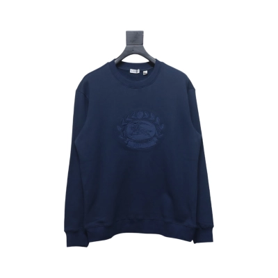 Burberry BBR 24Fw Oak Horse Embroidery Navy Blue Crewneck Sweatshirt 01