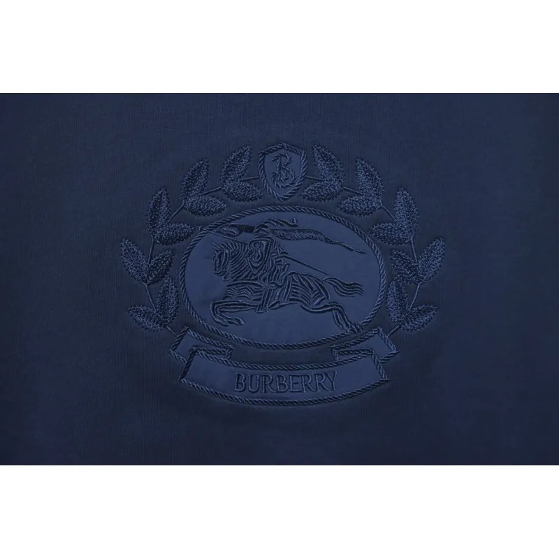 Burberry BBR 24Fw Oak Horse Embroidery Navy Blue Crewneck Sweatshirt