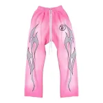 HELLSTAR  Flame Sweatpants Pink Grey