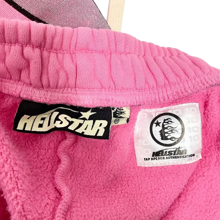 HELLSTAR Flame Sweatpants Pink Grey