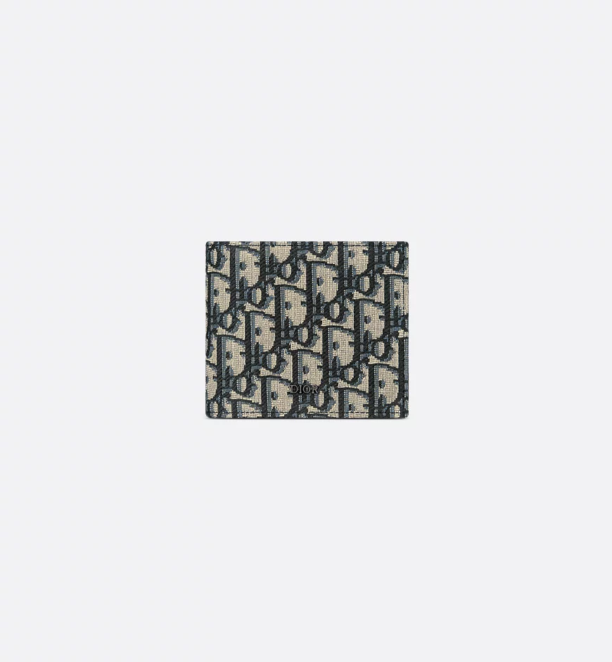 DIOR - WalletBeige And BlackDior ObliqueJacquard