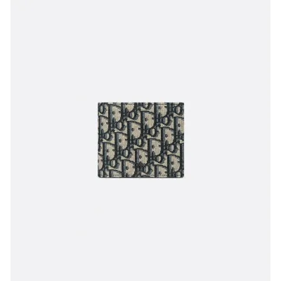 DIOR - WalletBeige And BlackDior ObliqueJacquard 01