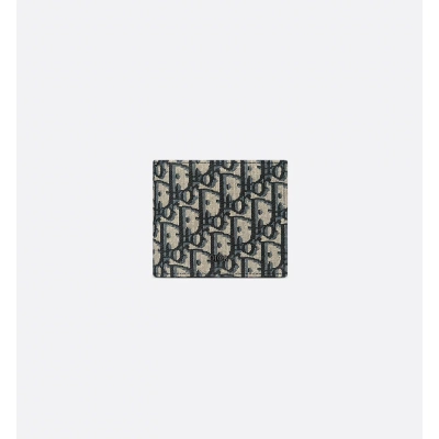 DIOR - WalletBeige And BlackDior ObliqueJacquard 01
