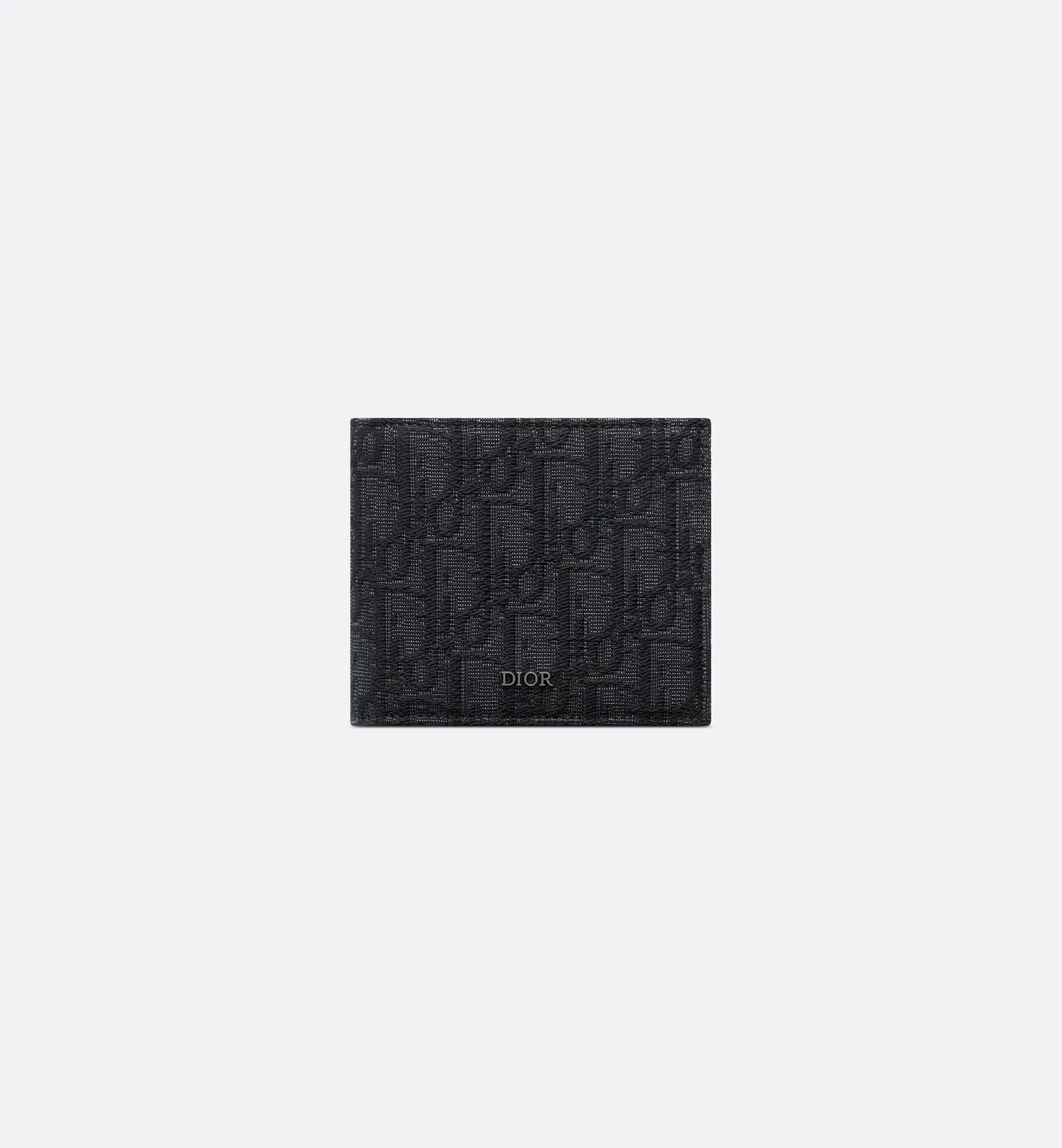 Dior Oblique Jacquard Compact Wallet Black