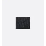 Dior Oblique Jacquard Compact Wallet Black