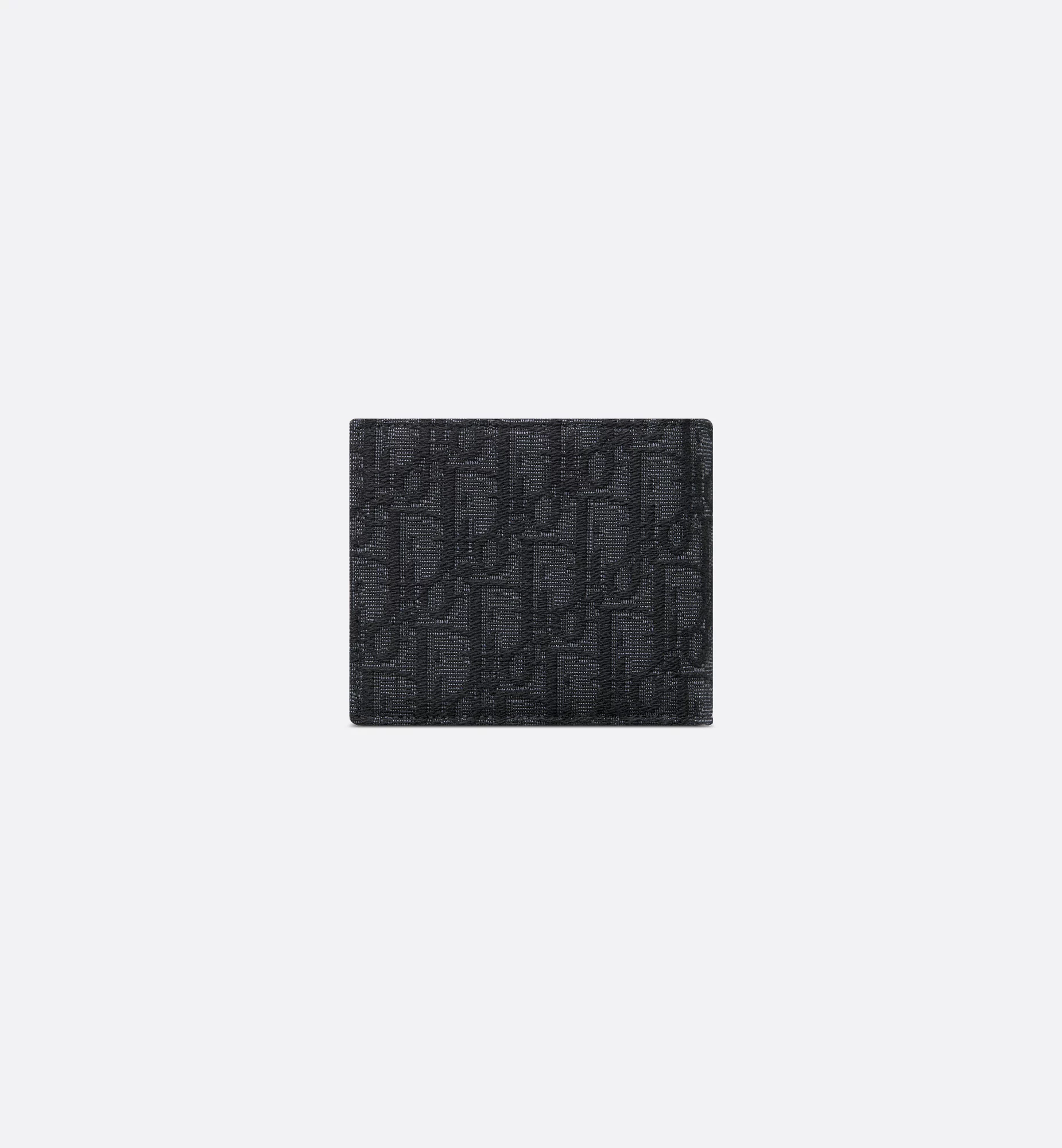 Dior Oblique Jacquard Compact Wallet Black