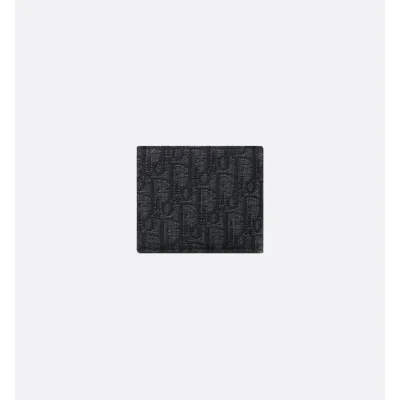 Dior Oblique Jacquard Compact Wallet Black 02