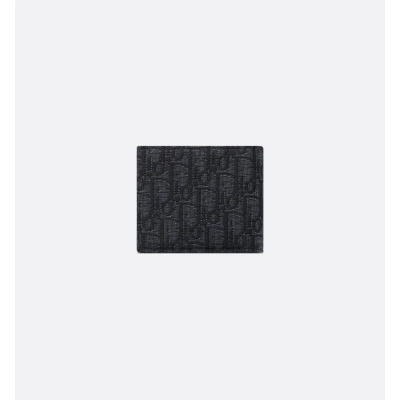Dior Oblique Jacquard Compact Wallet Black 02