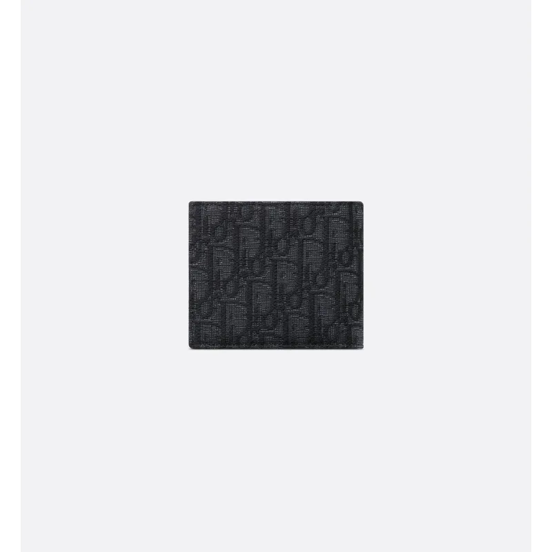 Dior Oblique Jacquard Compact Wallet Black