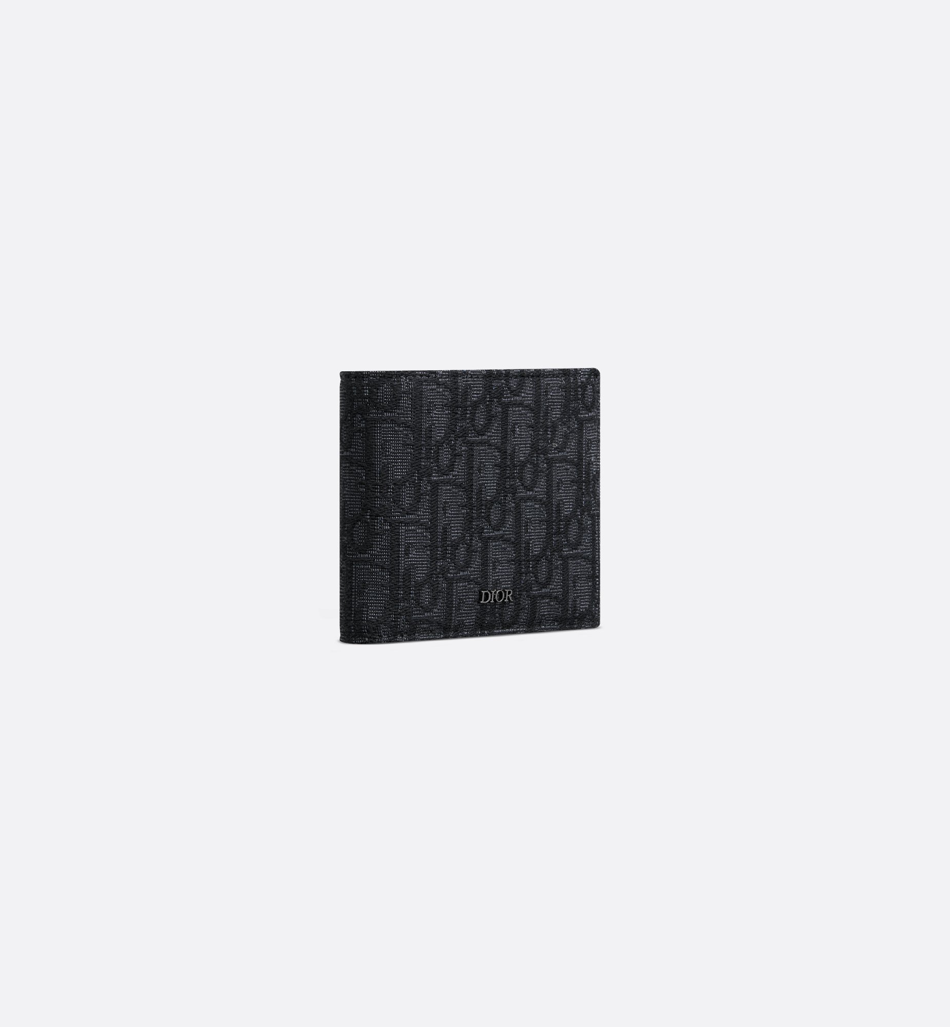 Dior Oblique Jacquard Compact Wallet Black