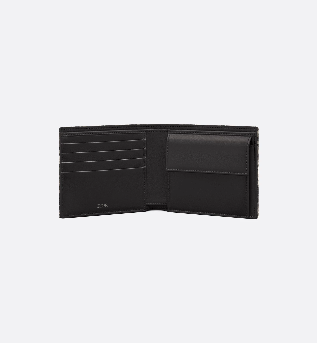 Dior Oblique Jacquard Compact Wallet Black