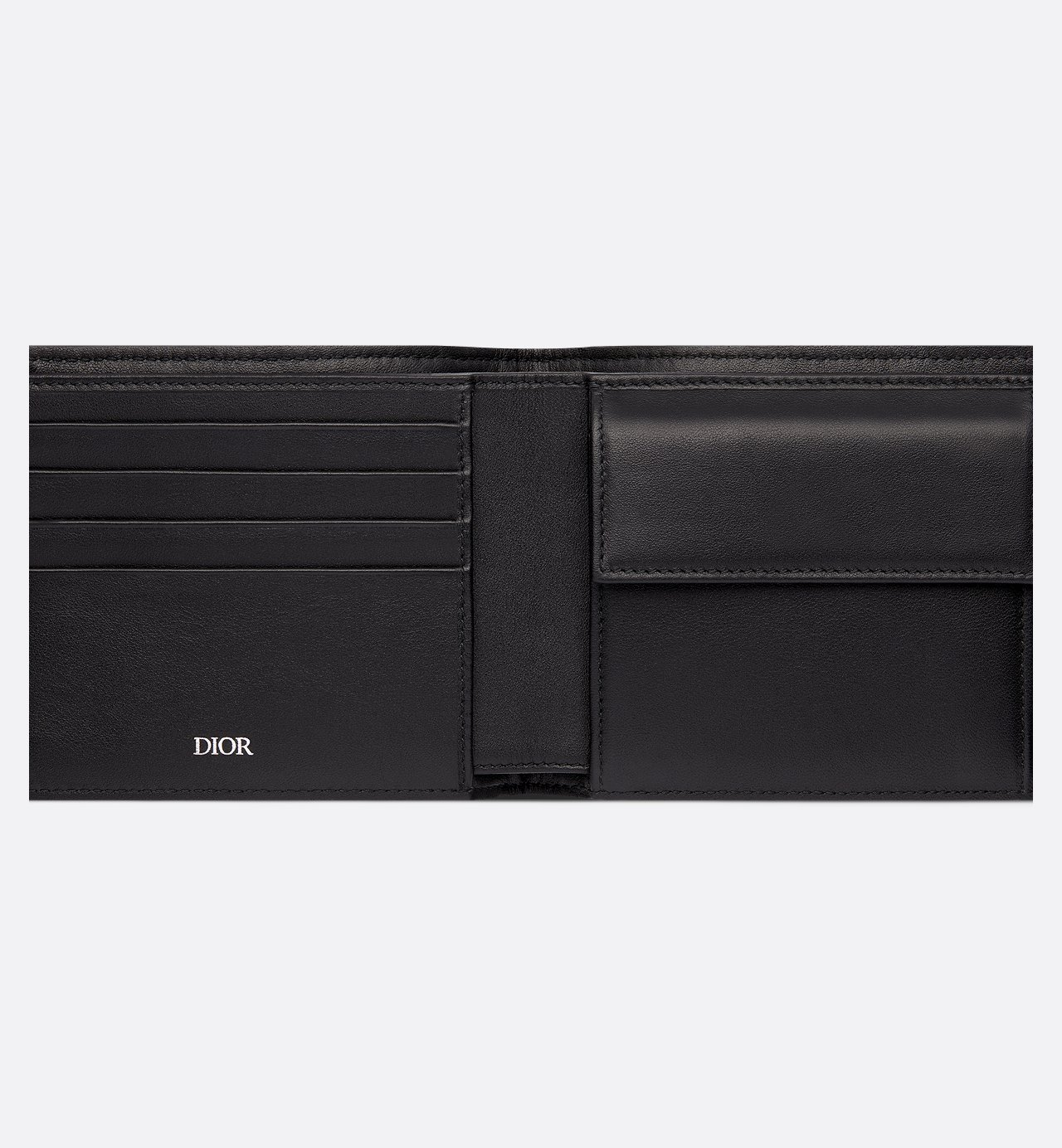 Dior Oblique Jacquard Compact Wallet Black