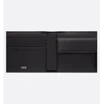 Dior Oblique Jacquard Compact Wallet Black