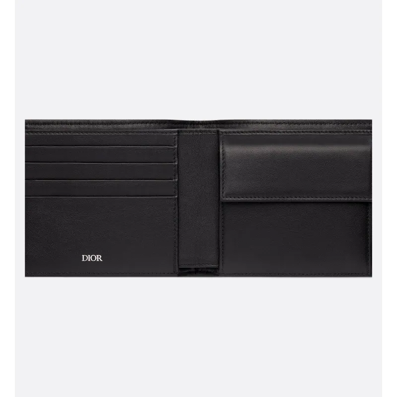 Dior Oblique Jacquard Compact Wallet Black