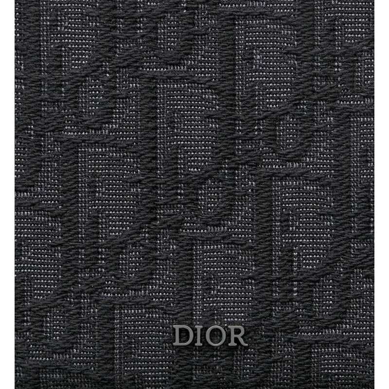 Dior Oblique Jacquard Compact Wallet Black