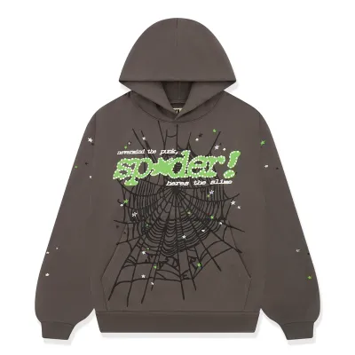 Sp5der Punk V2 Hoodie Slate Gret 01