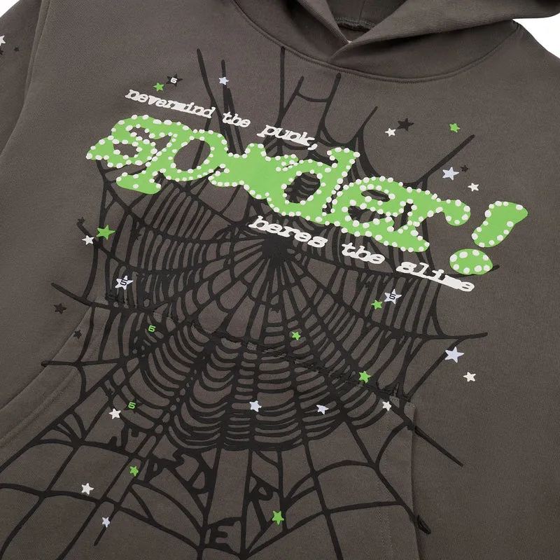Sp5der Punk V2 Hoodie Slate Gret