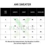 AMI Paris  Monogram Wool Cardigan Black Red