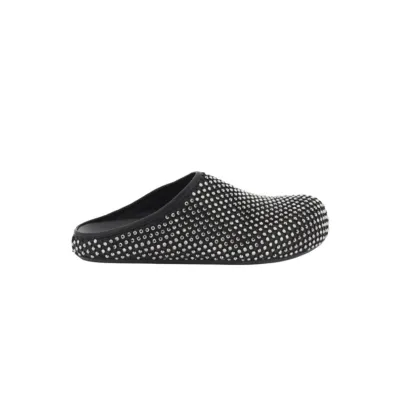 Marni Calfskin Fussbett Sabot Black Leather with Rhinestones SBMR000600P639400N99 02